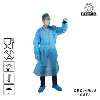 SPP Protective Disposable Doctor Gown Surgical Isolation Gown With Wrist Cuff